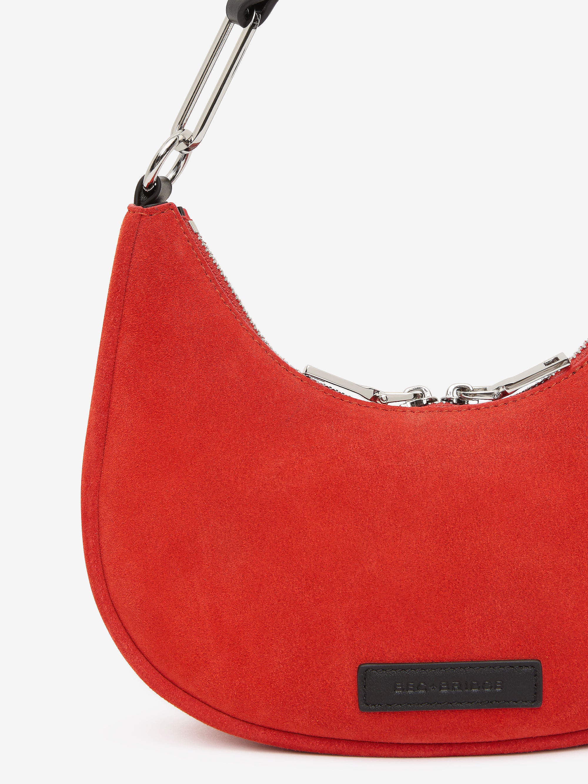 ALURA SHOULDER BAG - RED SUEDE/BLACK LEATHER - Image 4