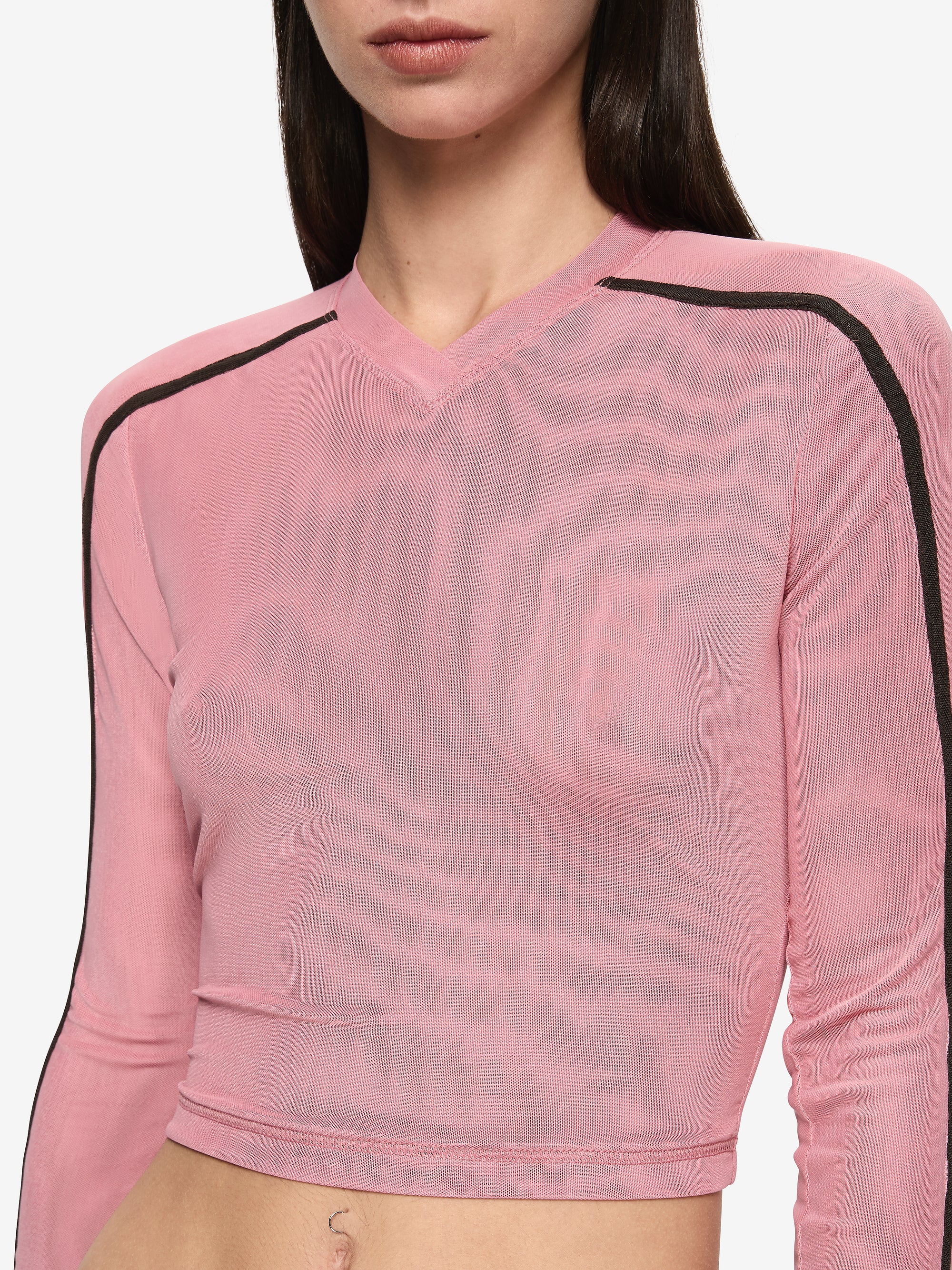 ALYNA LONG SLEEVE TOP - BLUSH/BITTER CHOC - Image 3