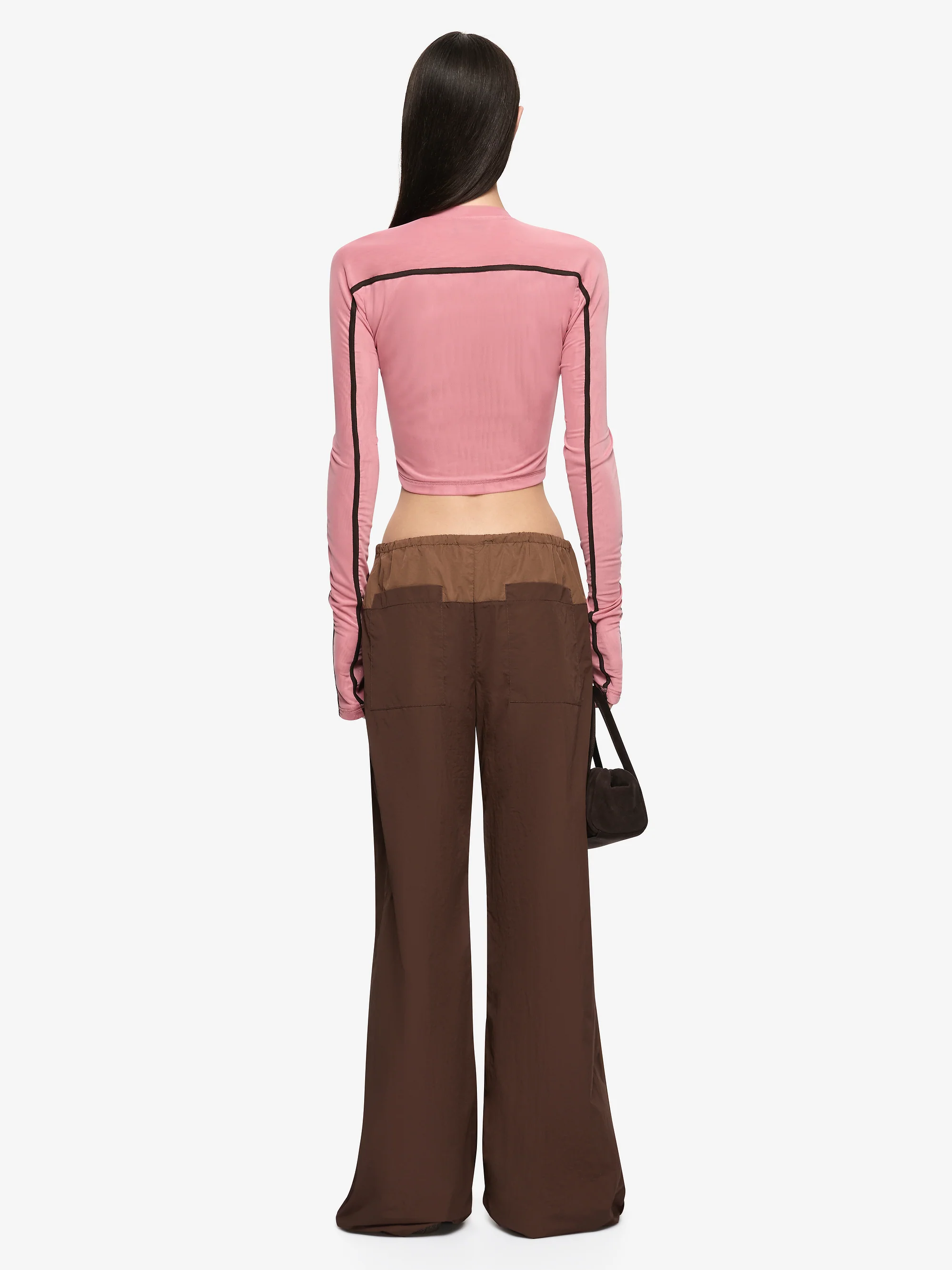 ALYNA LONG SLEEVE TOP - BLUSH/BITTER CHOC - Image 4