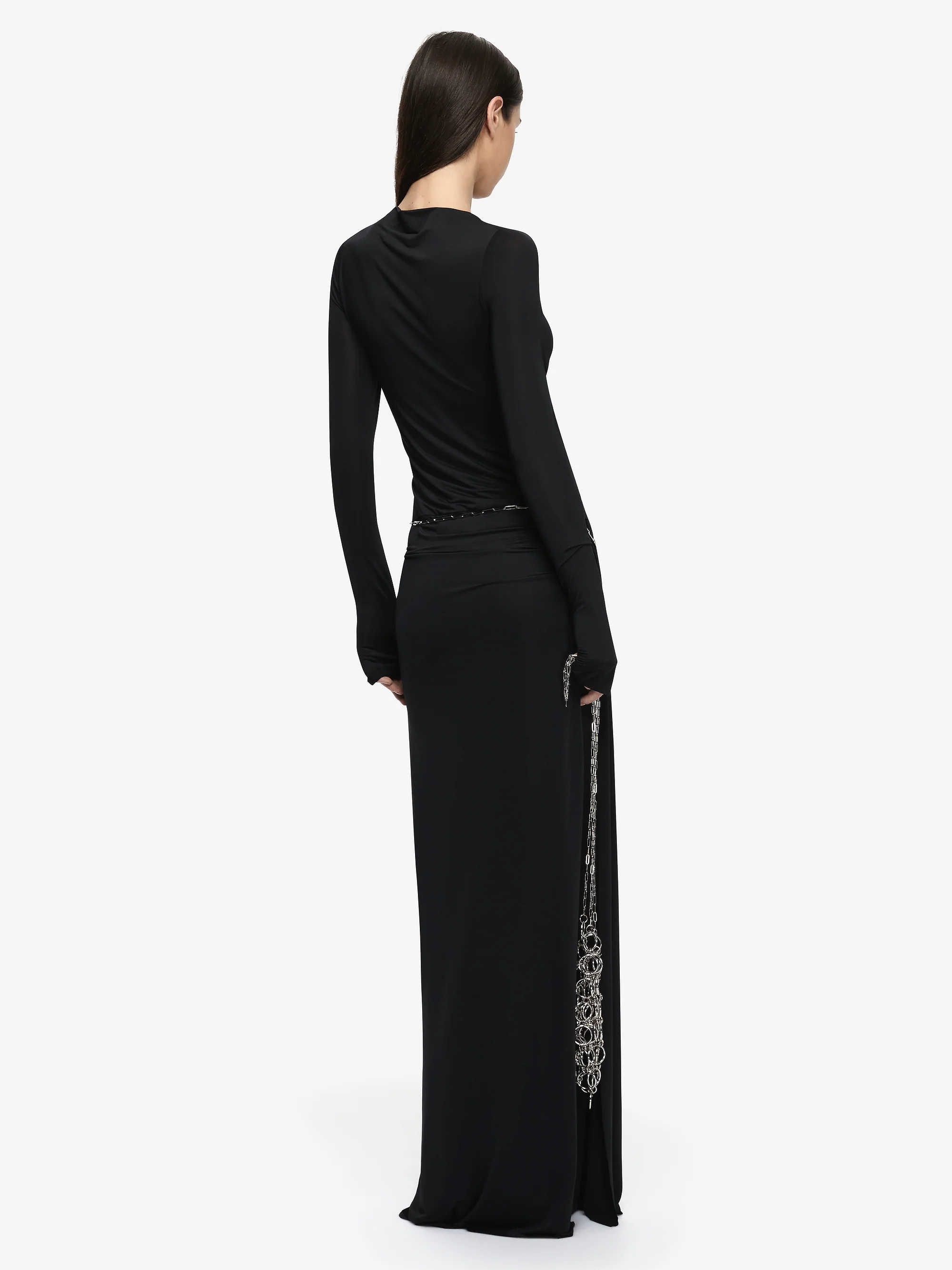 ANDREA LONG SLEEVE MAXI DRESS  - BLACK - Image 3