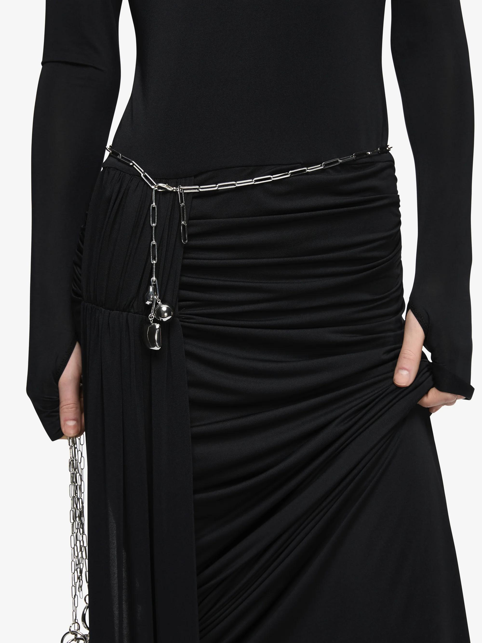 ANDREA LONG SLEEVE MAXI DRESS  - BLACK - Image 4