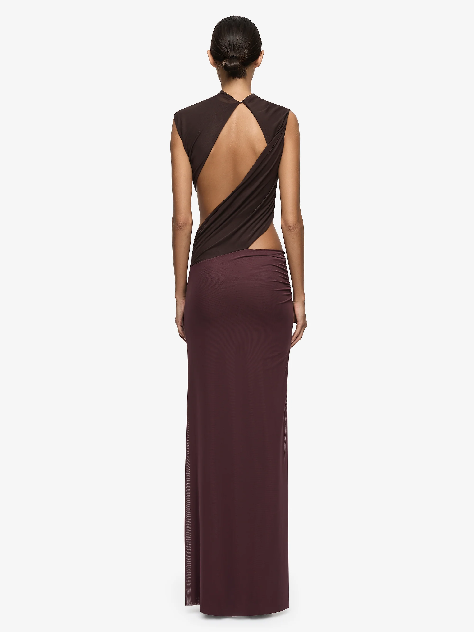 CONNI MAXI DRESS - AUBERGINE/DARK CHOC - Image 4