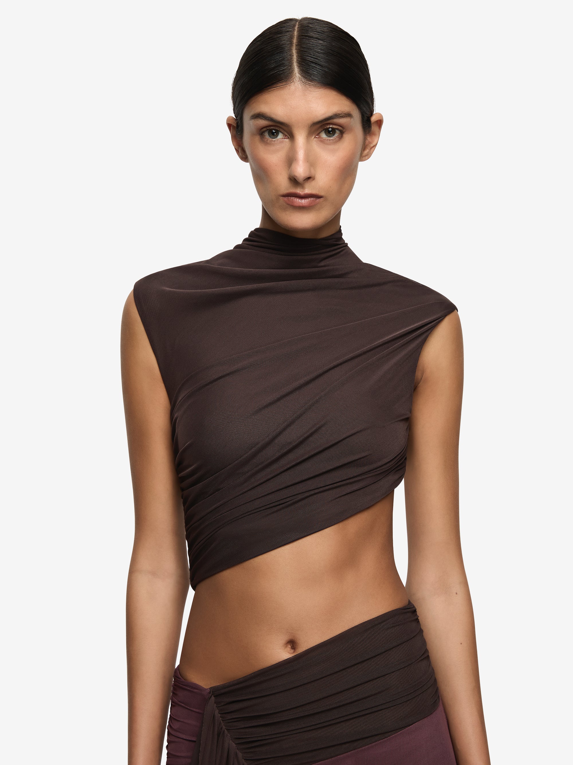 CONNI MAXI DRESS - AUBERGINE/DARK CHOC - Image 6
