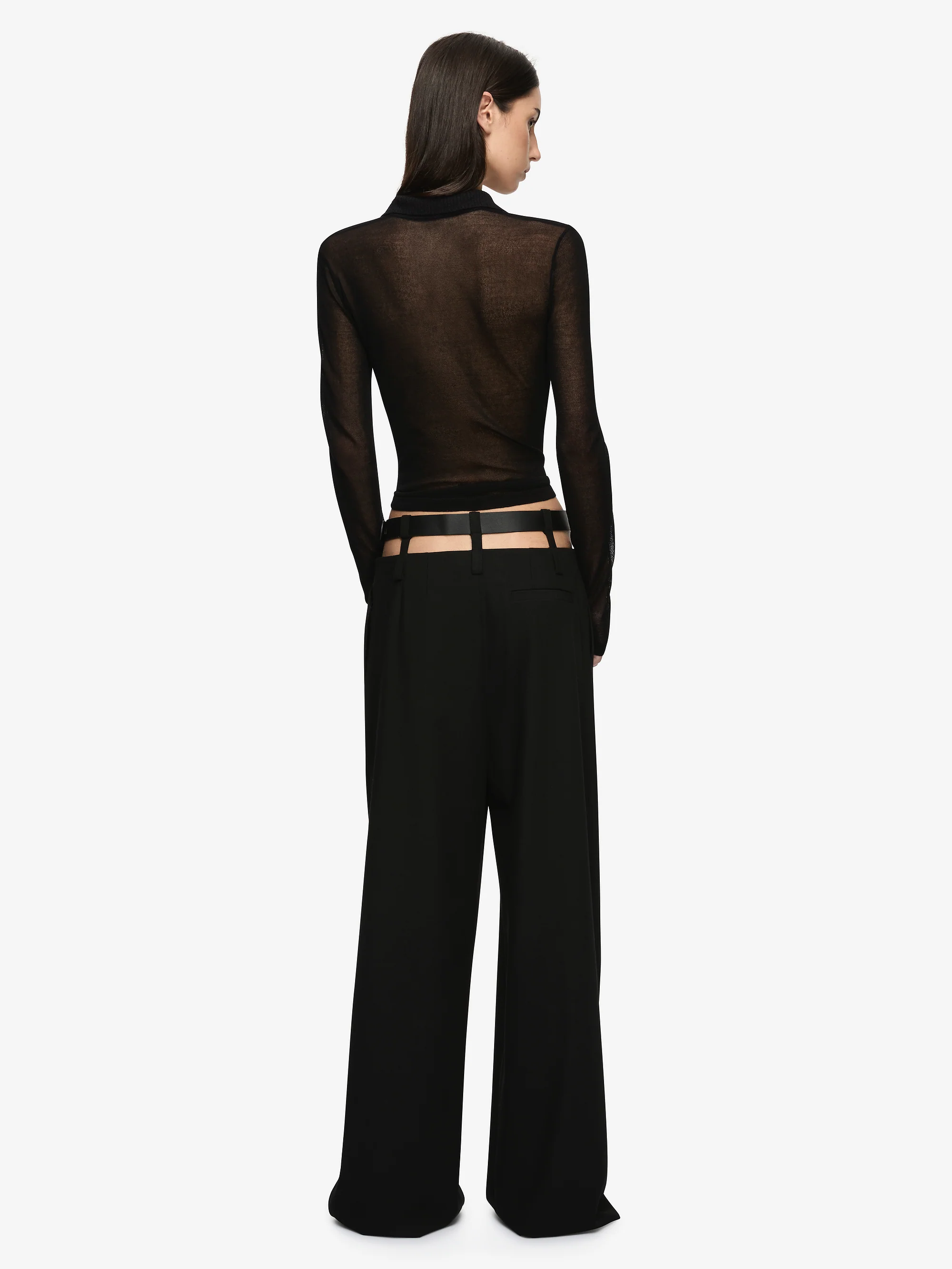 ELKE LONG SLEEVE TOP - BLACK - Image 4