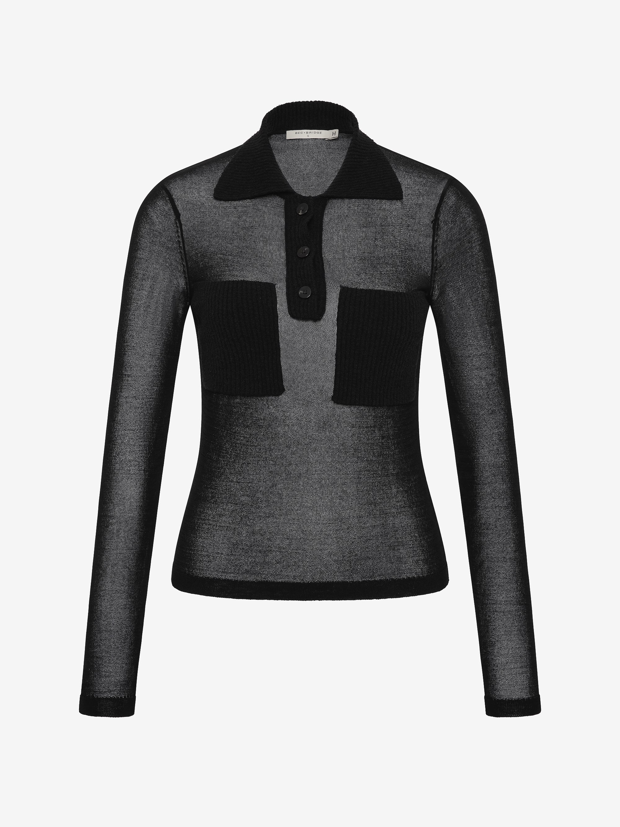ELKE LONG SLEEVE TOP - BLACK - Image 5