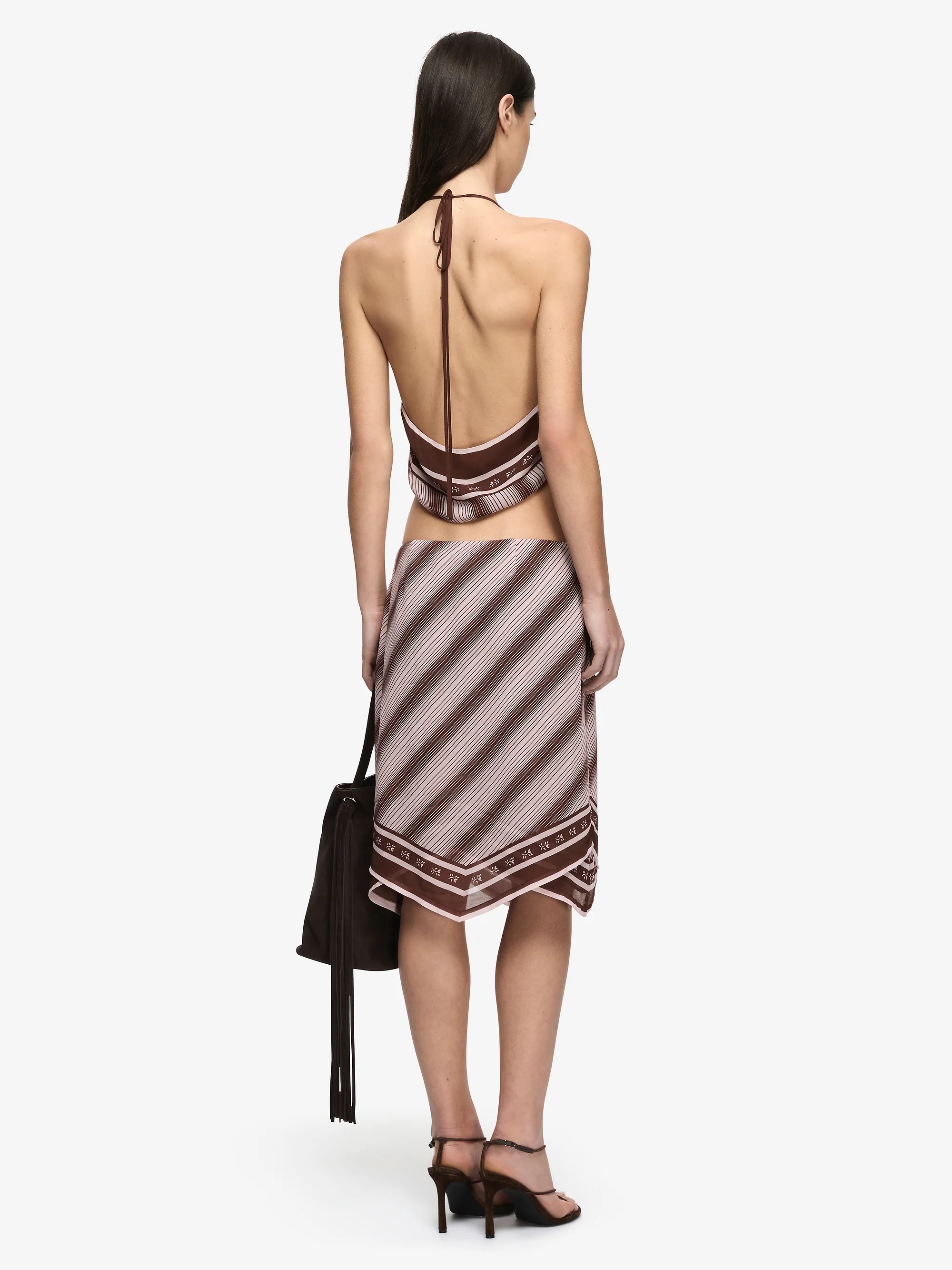 EVELY MIDI SKIRT - GEO SCARF PRINT - Image 3