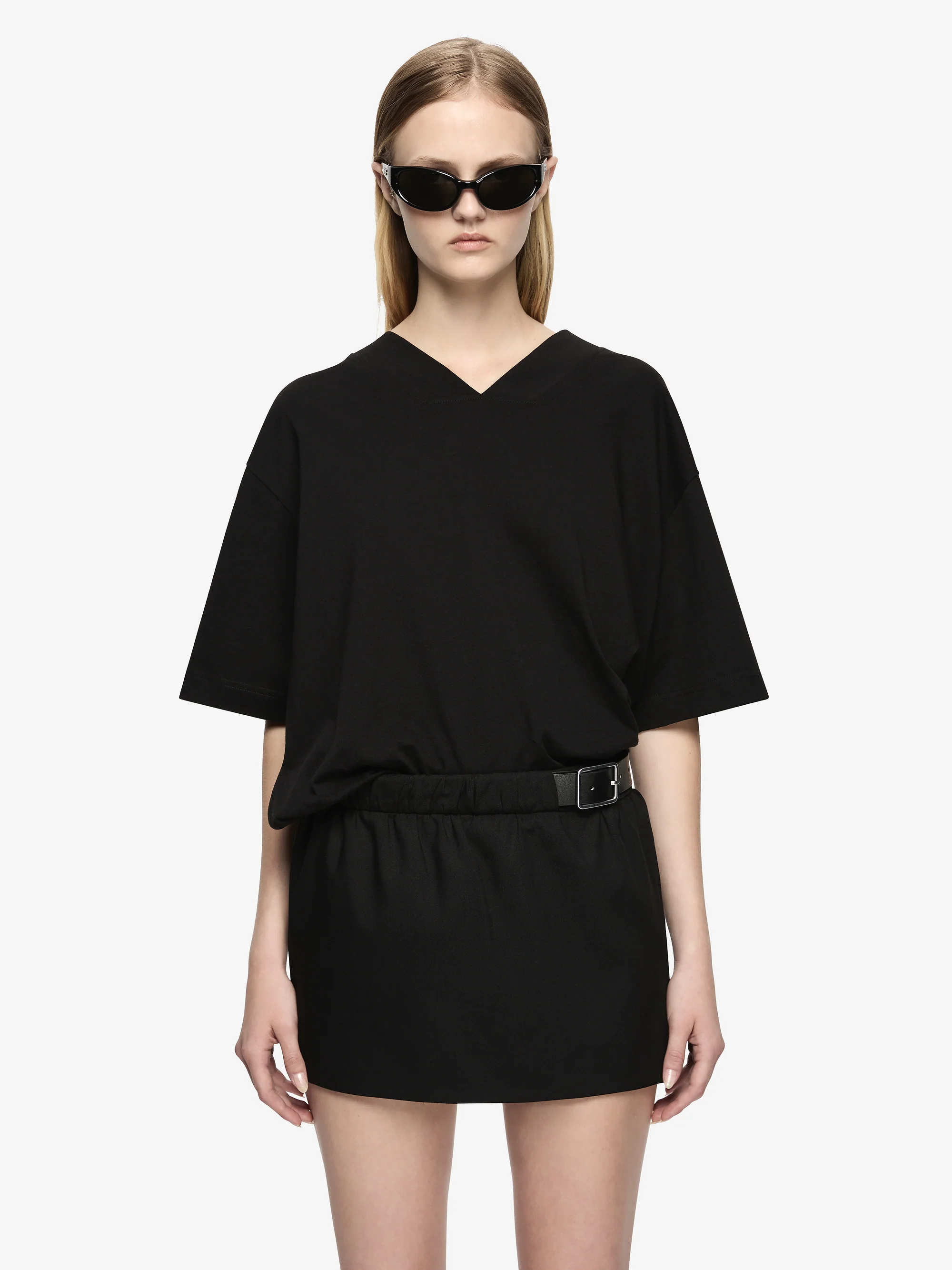 HENLEY BELT SKIRT - BLACK - Image 3