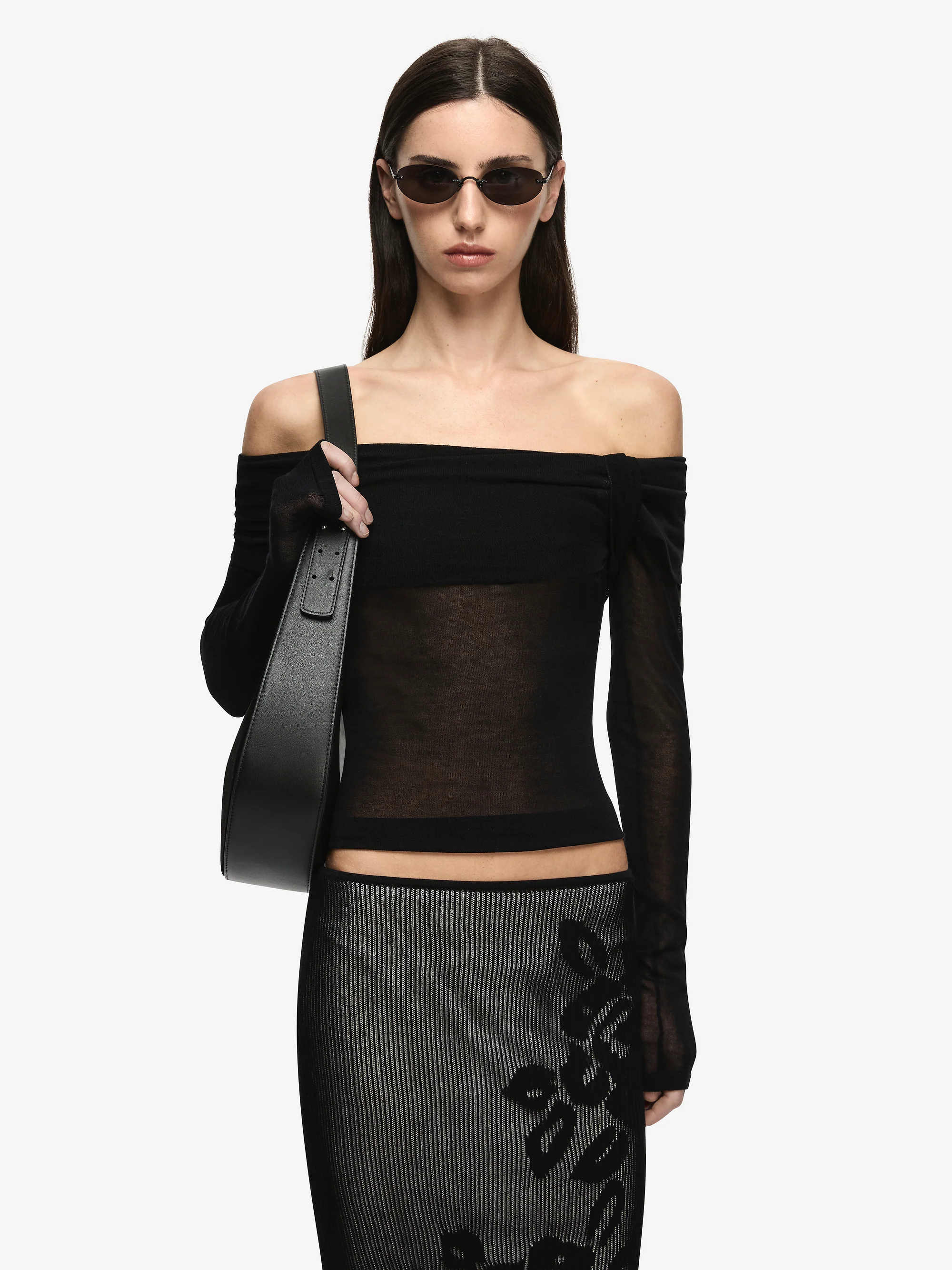 KORALI MIDI SKIRT - BLACK/IVORY - Image 4