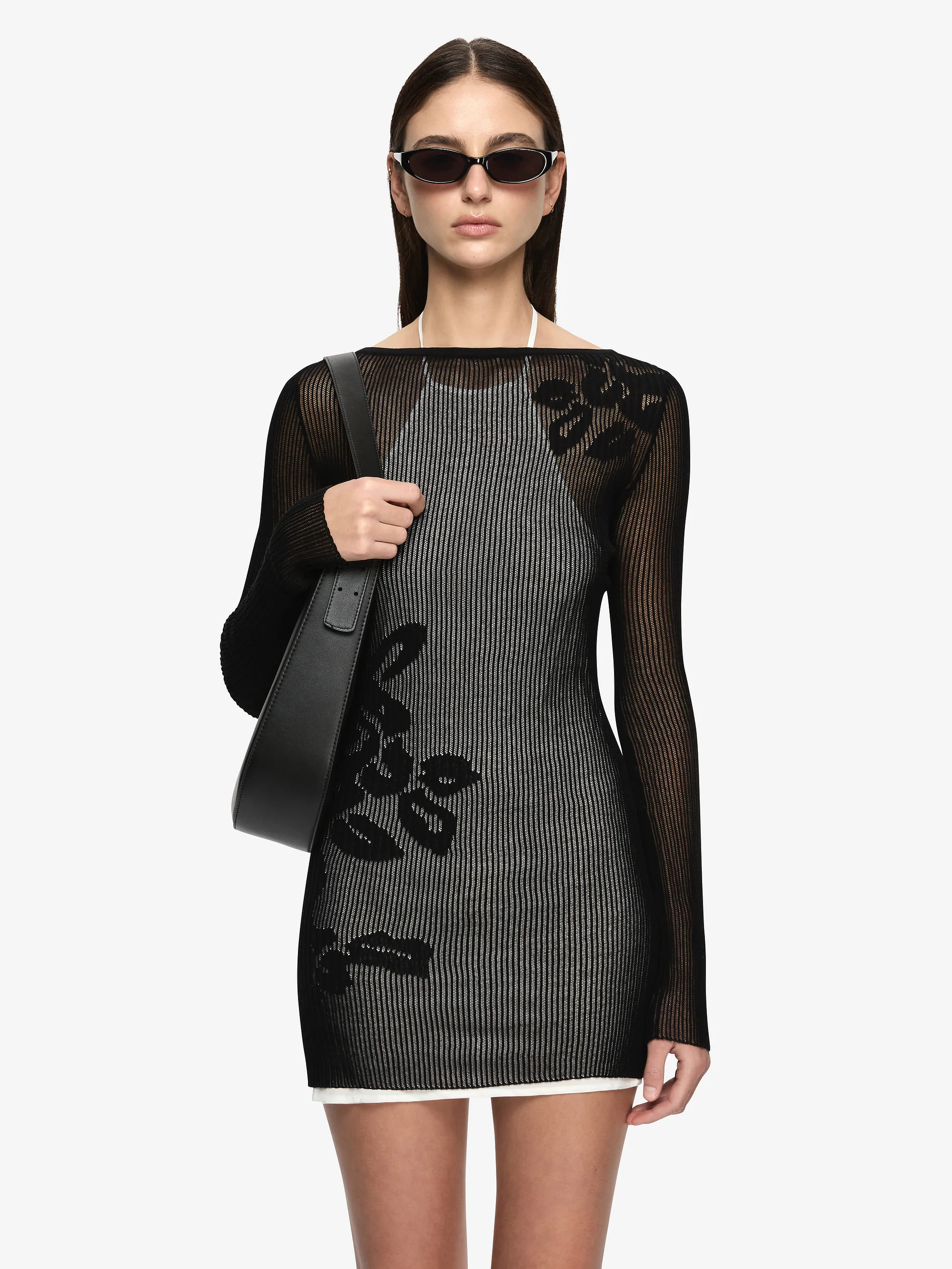 KORALI MINI DRESS - BLACK/IVORY - Image 3
