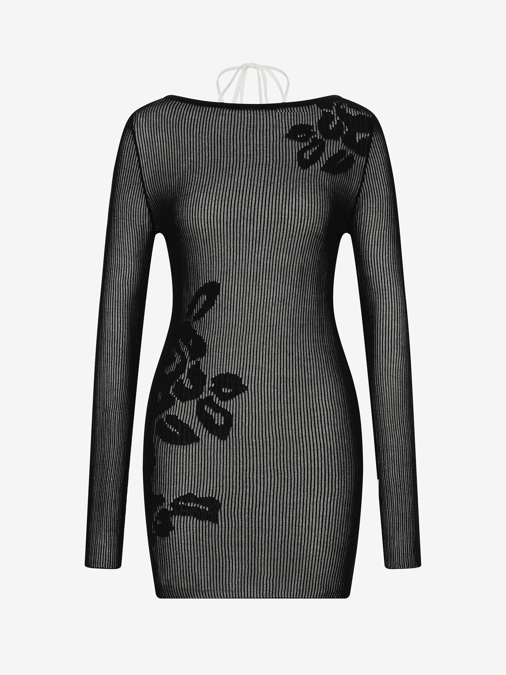 KORALI MINI DRESS - BLACK/IVORY - Image 6