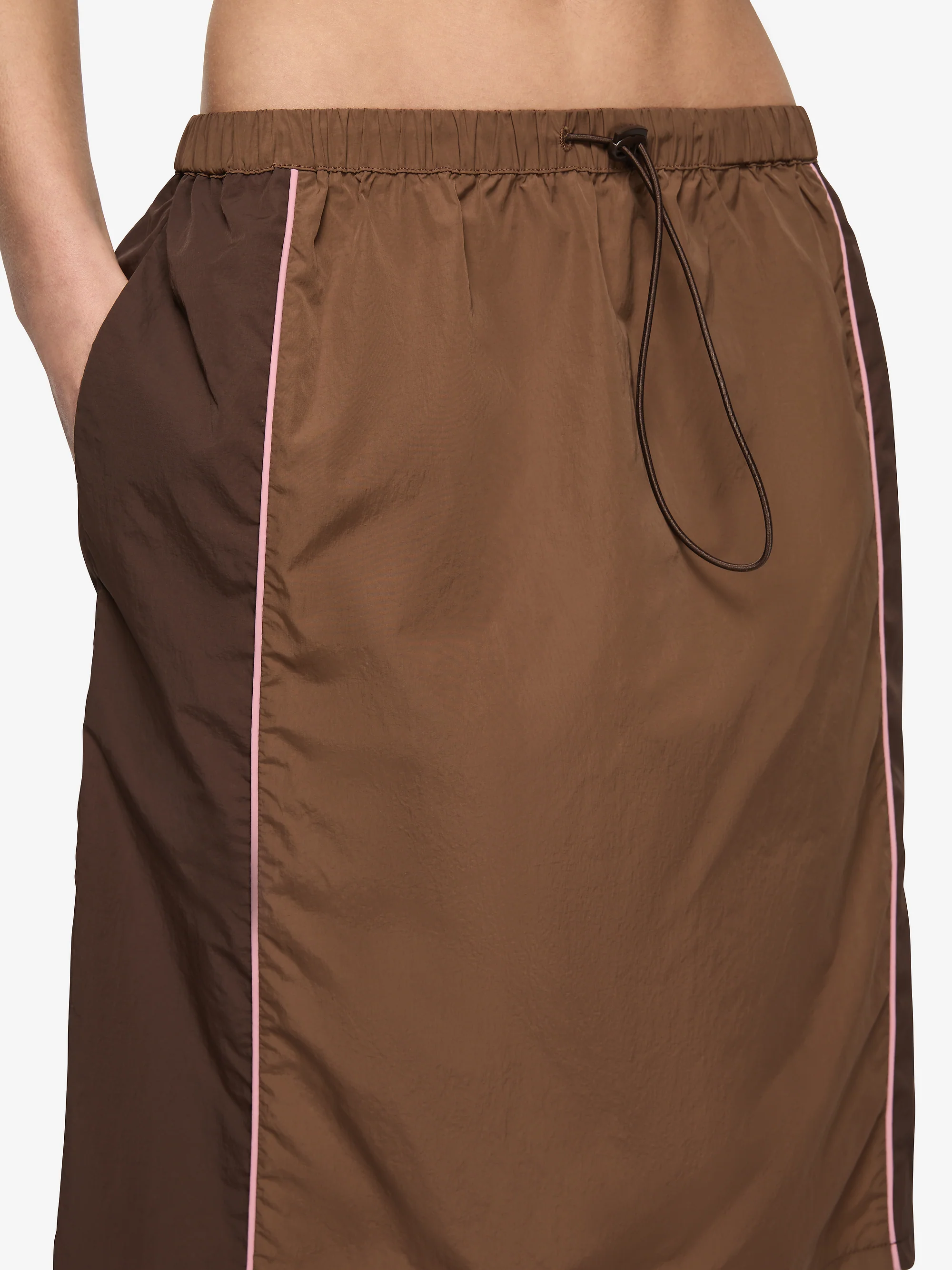 LANEY MIDI SKIRT - CHOC/COFFEE/BLUSH - Image 3