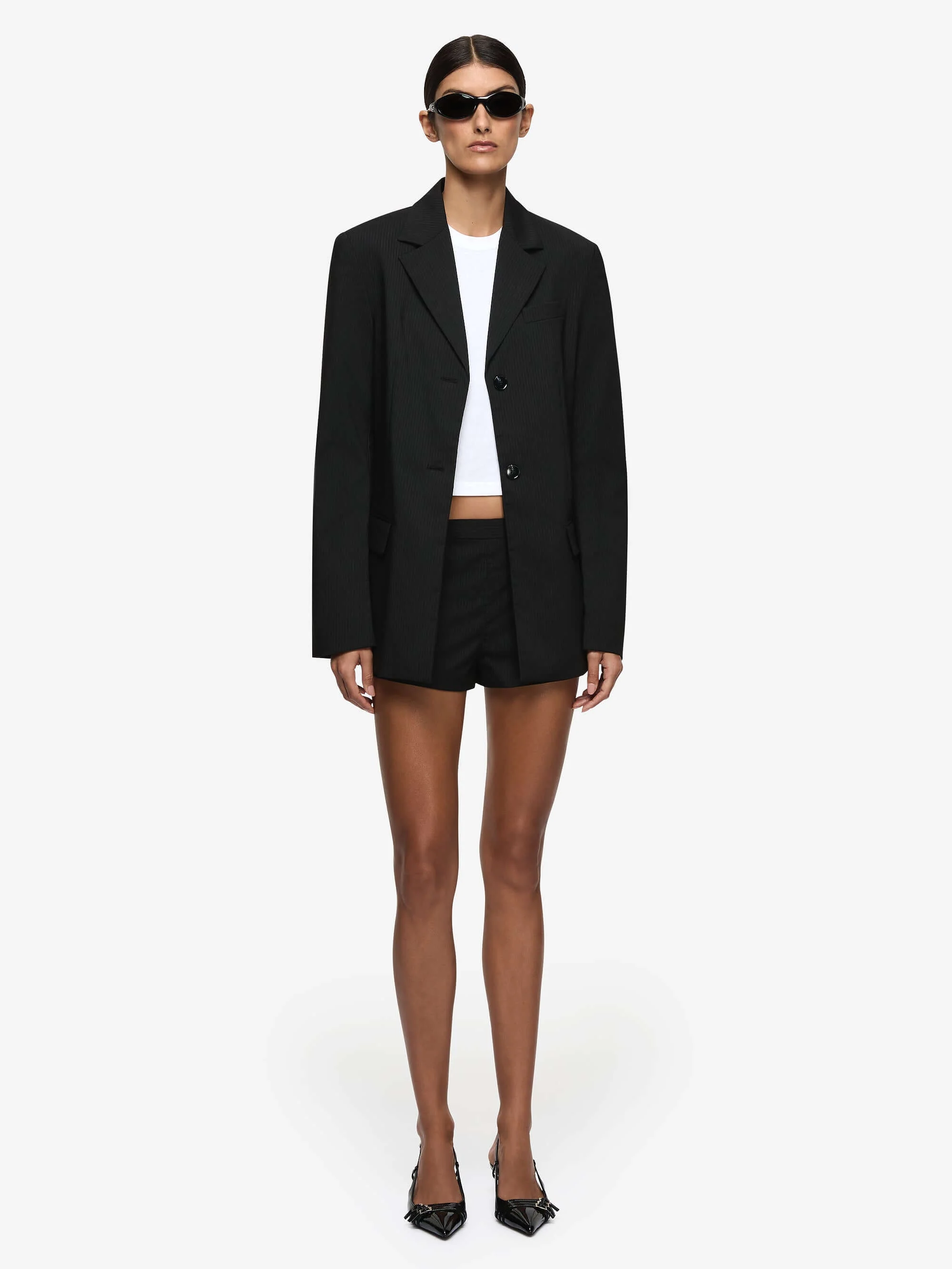 MARCELLI BLAZER - BLACK/WHITE PINSTRIPE - Image 3