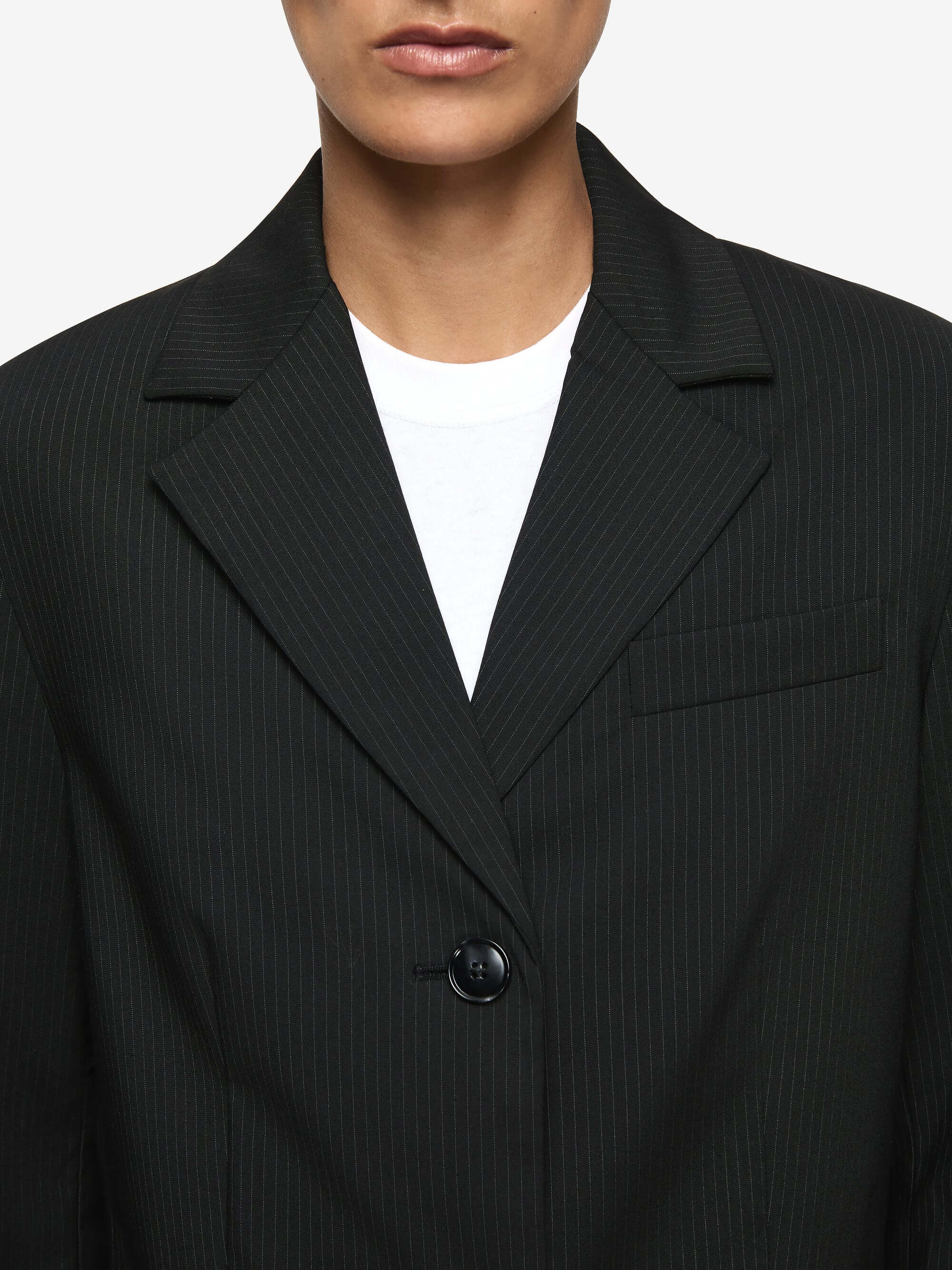 MARCELLI BLAZER - BLACK/WHITE PINSTRIPE - Image 4