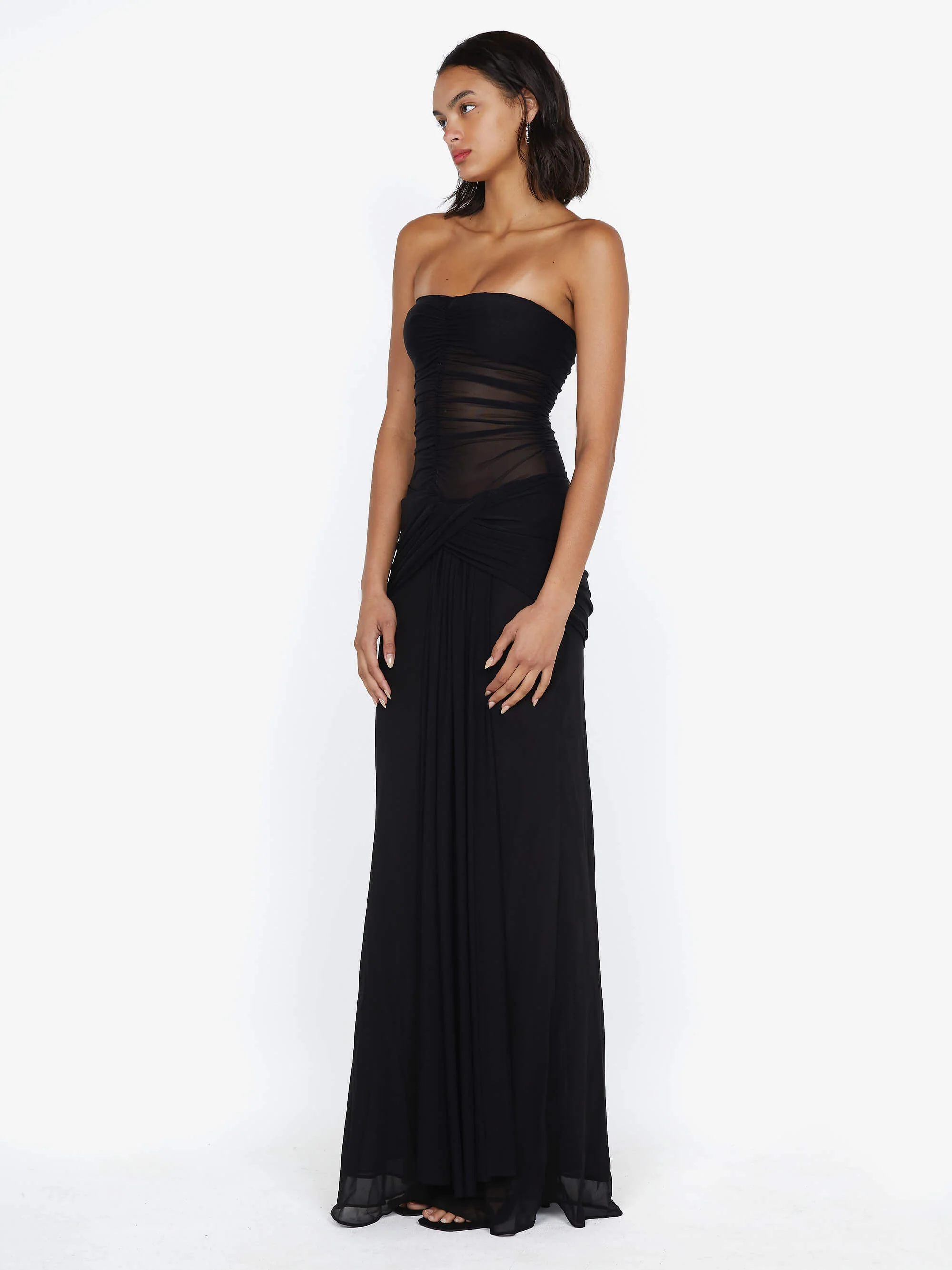 NOEMI STRAPLESS DRESS - BLACK - Image 2