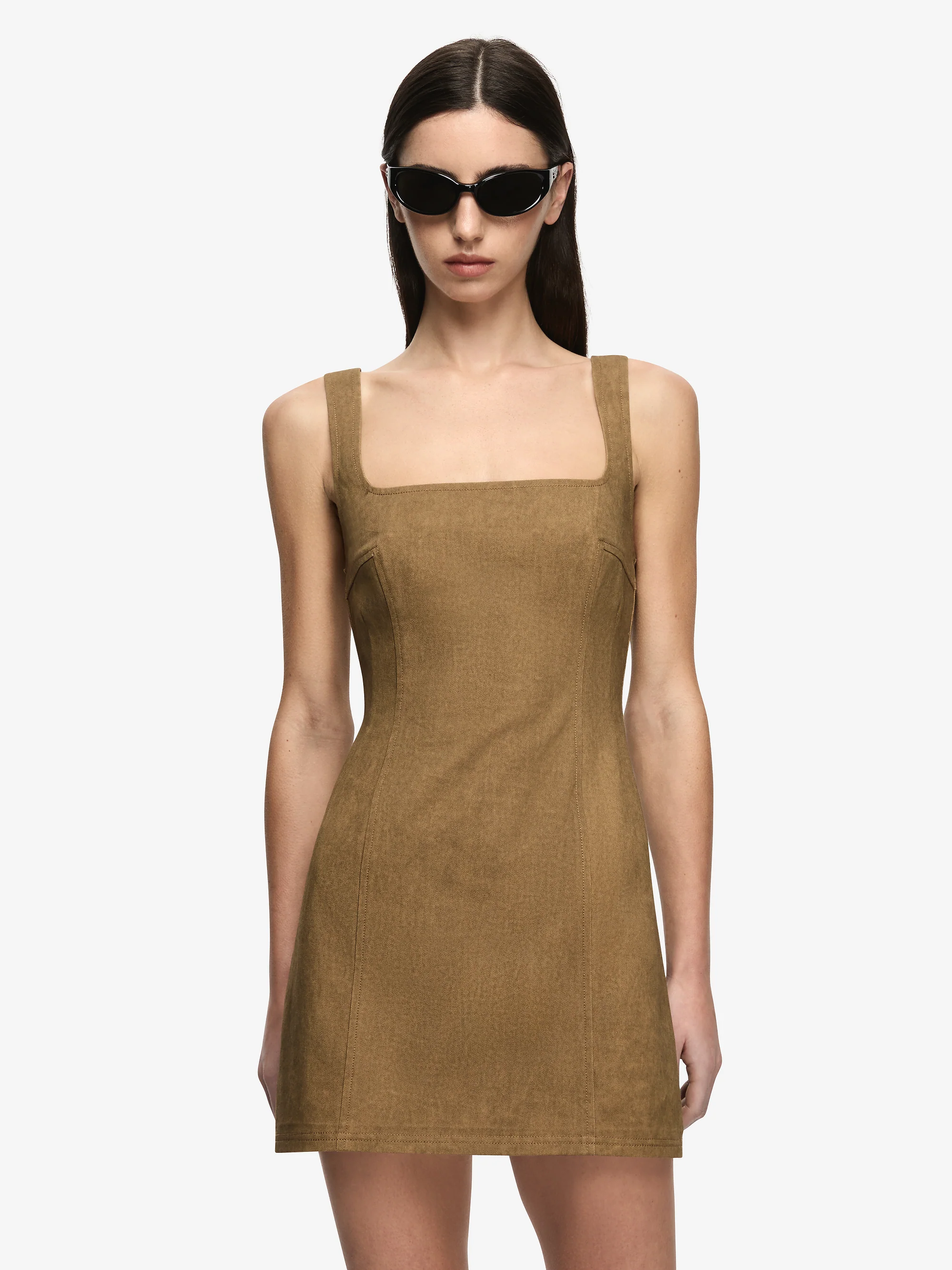 SILAS MINI DRESS - OLIVE - Image 3