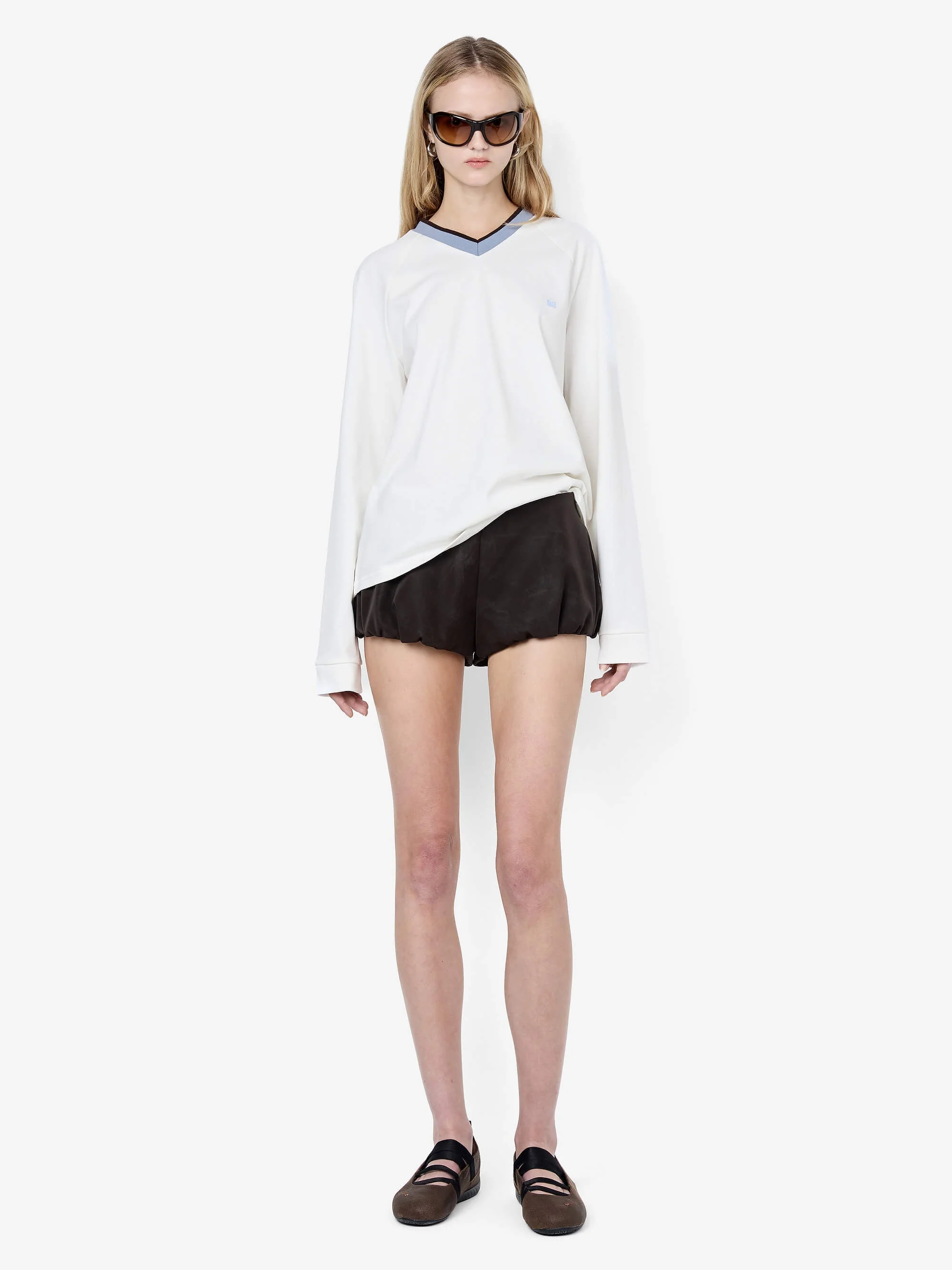 VARSITY LONG SLEEVE TEE - IVORY