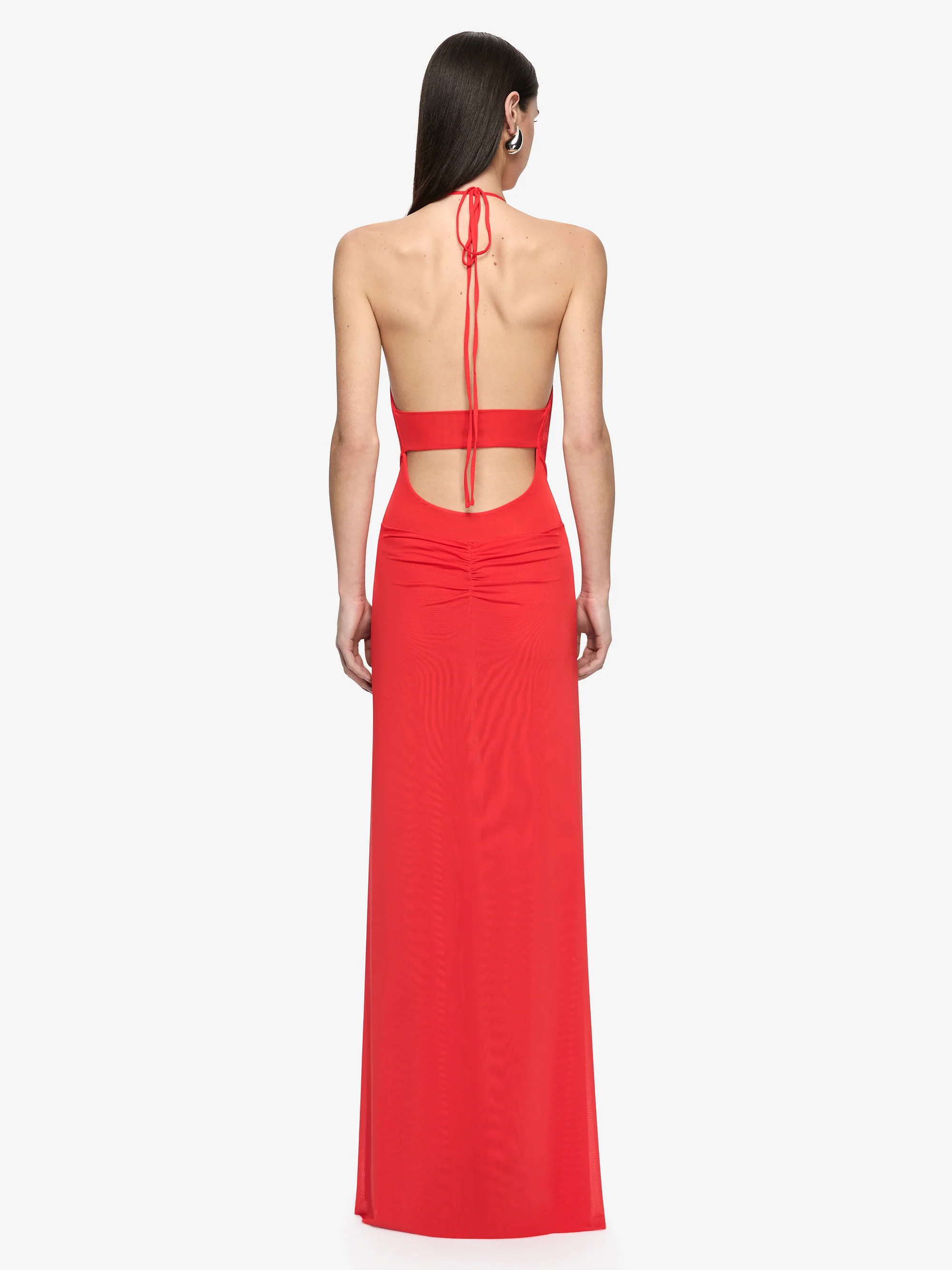 XANTHI V NECK MAXI DRESS - FLAME - Image 4